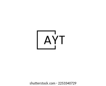 Ilustración del vector de diseño del logotipo inicial de la carta AYT