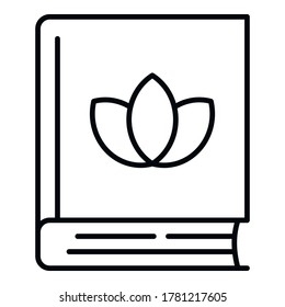 Ayurveda book icon. Outline ayurveda book vector icon for web design isolated on white background