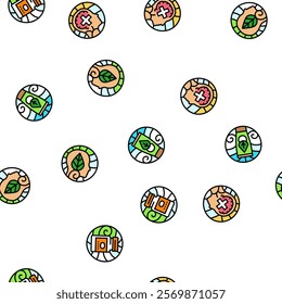 ayurveda dosha vata pitta vector seamless pattern thin line illustration