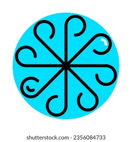 Ayurveda ether icon thin vector sign isolated on white. Ayurveda element icon, ayurveda doshas icon. Ayurvedic body types vata, pitta, kapha