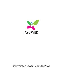 Ayurveda minimalist logo or vector logo