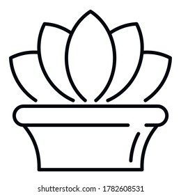 Ayurveda plant pot icon. Outline ayurveda plant pot vector icon for web design isolated on white background