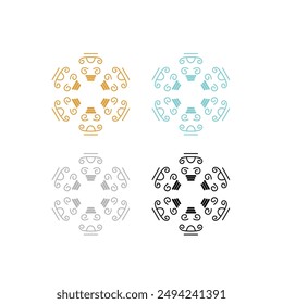 AYURVEDA SPA MEDICAL HOTEL SIGN SYMBOL LOGO ISOLATED ON WHITE