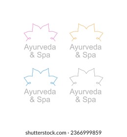 AYURVEDA AND SPA RESORT LOTUS FLOWER LOGO SIGN SYMBOL ISOLATED ON WHITE