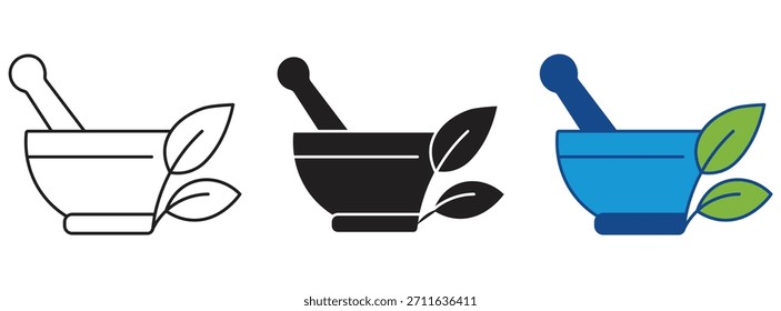 Ayurveda Treatment icon set multiple style collection , Vector illustration.