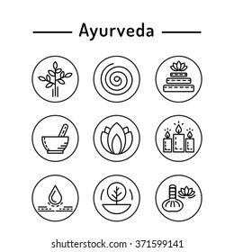 Ayurveda vector illustration icon vata, pitta, kapha. Ayurvedic body types. Ayurvedic infographic. Healthy lifestyle. Harmony with nature. Alternative medicine