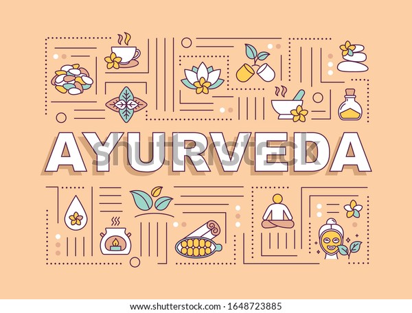 Ayurveda Word Concepts Banner Ayurvedic Medicine Stock Vector (Royalty ...