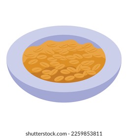 Ayurvedic diet wheat icon isometric vector. Food nutrition. Natural holistic