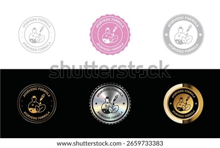Ayurvedic Formula logo. Icon, Stamp, Badge, Seal and Symbol vector