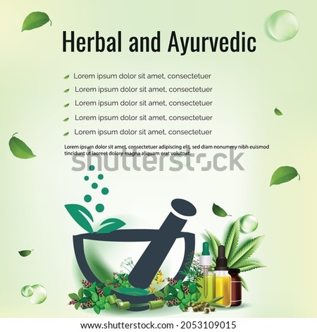 Ayurvedic and Herbal concept. Ayurveda concept. vector illustration