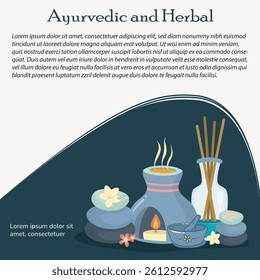Ayurvedic and Herbal Design. Ayurveda concept. vector illustration, Graphic design.