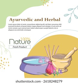 Ayurvedic and Herbal medicine concept 26. Ayurveda concept. vector