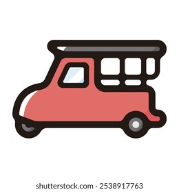 Ayutthaya tuk tuk ícone de contorno para design gráfico, aplicativos e sites
