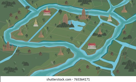 Ayutthaya vector map