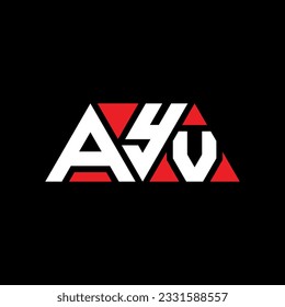 AYV triangle letter logo design with triangle shape. AYV triangle logo design monogram. AYV triangle vector logo template with red color. AYV triangular logo Simple, Elegant, and Luxurious design.