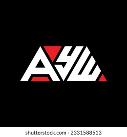 AYW triangle letter logo design with triangle shape. AYW triangle logo design monogram. AYW triangle vector logo template with red color. AYW triangular logo Simple, Elegant, and Luxurious design.