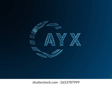 Projeto de vetor de logotipo de letra poli baixa AYX. AYX baixo design de logotipo poli. AYX exclusivo baixo design de logotipo poli.