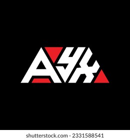AYX triangle letter logo design with triangle shape. AYX triangle logo design monogram. AYX triangle vector logo template with red color. AYX triangular logo Simple, Elegant, and Luxurious design.