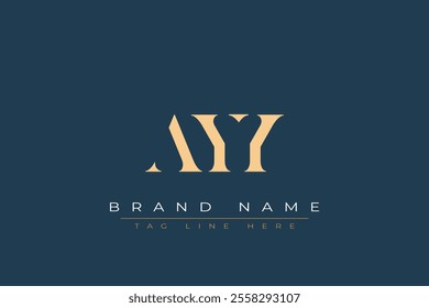 AYY abstract letter logo design. This logo is designed by three abstract letters.