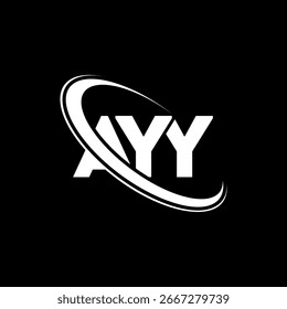 AYY logo. AYY letter logo design. Initials AYY logo linked with circle and uppercase monogram logo. AYY typography for technology, business and real estate brand.