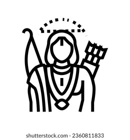 ayyappan god indian line icon vector. ayyappan god indian sign. isolated contour symbol black illustration