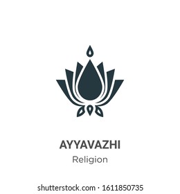 Ayyavazhi glyph icon vector on white background. Flat vector ayyavazhi icon symbol sign from modern religion collection for mobile concept and web apps design.