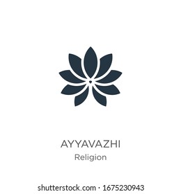 Icono de Ayyavazhi vector. Icono de moda ayyavazhi plano de la colección religiosa aislado en fondo blanco. La ilustración vectorial se puede utilizar para diseño gráfico web y móvil, logotipo, eps10