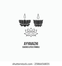 Ayyavazhi lotus carrying Naman symbol set vectors 