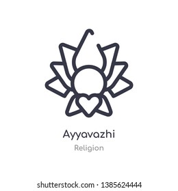 ayyavazhi outline icon. isolated line vector illustration from religion collection. editable thin stroke ayyavazhi icon on white background