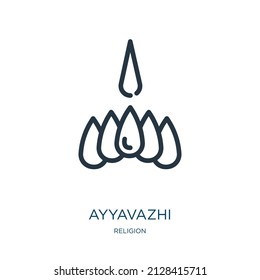 ayyavazhi thin line icon. religious, india linear icons from religion concept isolated outline sign. Vector illustration symbol element for web design and apps.