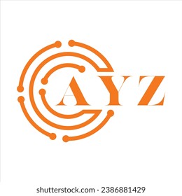 AYZ letter design. AYZ letter technology logo design on white background. AYZ Monogram logo design for entrepreneur and business.