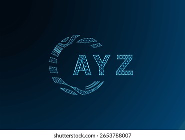 Projeto de vetor de logotipo de letra poli baixa AYZ. AYZ design de logotipo poli inferior. AYZ design exclusivo logotipo low poly.