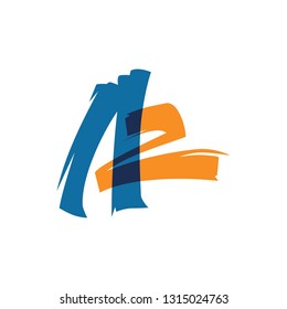 AZ A2 letter logo lettermark sign vector