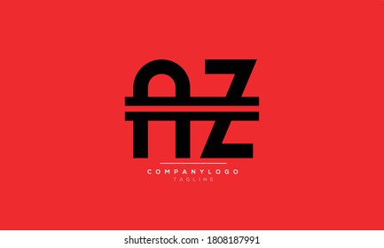 AZ abstract initials monogram letter text alphabet logo design