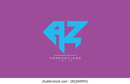 AZ abstract initials monogram letter text alphabet logo design