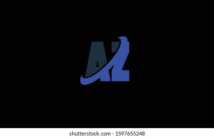AZ abstract vector logo monogram template