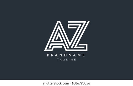 AZ Alphabet initial Letter Monogram Icon Logo vector illustration