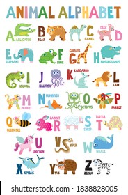 A-Z ALPHABET WITH PET AND WILD ANIMALS