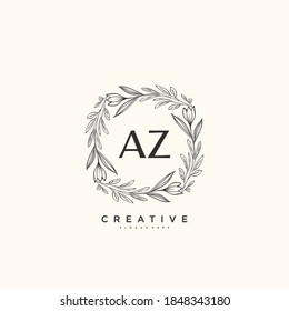 AZ Beauty vectores arte inicial del logo, logo de escritura a mano de firma inicial, boda, moda, joyas, boutique, floral y botánica con plantilla creativa para cualquier empresa o negocio.