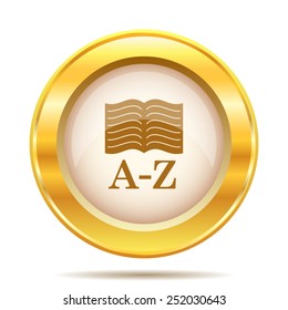 A-Z book icon. Internet button on white background. EPS10 vector. 