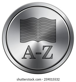 A-Z book icon. Internet button on white background. EPS10 Vector. 