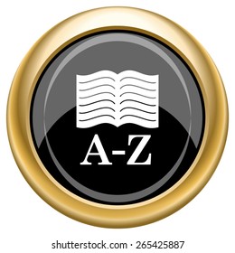 A-Z book icon. Internet button on white  background. EPS10 Vector. 
