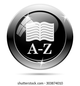 A-Z book icon. Internet button on white background. EPS10 vector 