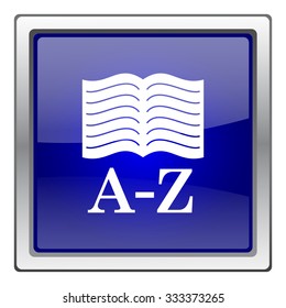 A-Z book icon. Internet button on white background. EPS10 vector.