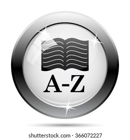 A-Z book icon. Internet button on white background. EPS10 vector.