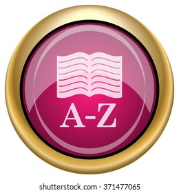 A-Z book icon. Internet button on white background. EPS10 vector.
