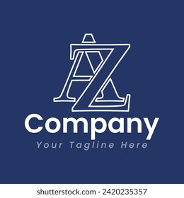 Diseño de Logotipo Creativo de Az Company, Vector 