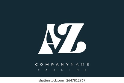 AZ Creative Abstract Typography Logo Design. Elegant logo combining bold typography and creative shapes, ideal for branding and identity solutions.