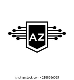  AZ creative circle letter logo concept. AZ letter design.
