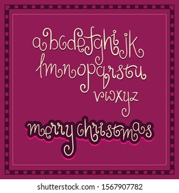 A-Z curly lowercase alphabet. EPS 10